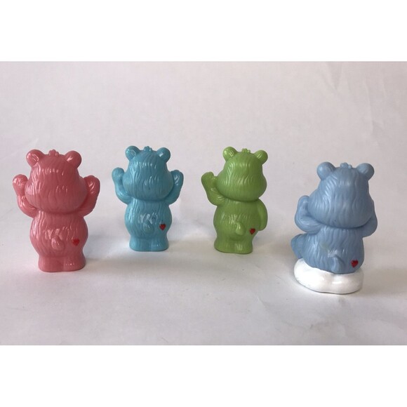 Vintage Lot of 4 Hard Plastic Collectible Care Bears Figurines - Picture 2 of 3